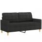 Preview: 2-Sitzer-Sofa Schwarz 140 cm Stoff