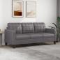 Preview: ARDEBO.de - 3-Sitzer-Sofa Grau 180 cm Kunstleder