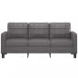 Preview: 3-Sitzer-Sofa Grau 180 cm Kunstleder