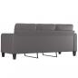 Preview: 3-Sitzer-Sofa Grau 180 cm Kunstleder