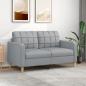 Preview: ARDEBO.de - 2-Sitzer-Sofa Hellgrau 140 cm Stoff