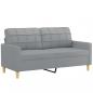 Preview: 2-Sitzer-Sofa Hellgrau 140 cm Stoff