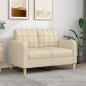 Preview: ARDEBO.de - 2-Sitzer-Sofa Creme 120 cm Stoff