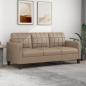 Preview: ARDEBO.de - 3-Sitzer-Sofa Cappuccino-Braun 180 cm Kunstleder