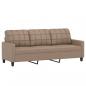 Preview: 3-Sitzer-Sofa Cappuccino-Braun 180 cm Kunstleder