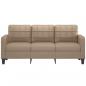 Preview: 3-Sitzer-Sofa Cappuccino-Braun 180 cm Kunstleder