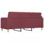 Preview: 3-Sitzer-Sofa Weinrot 180 cm Stoff