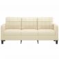 Preview: 3-Sitzer-Sofa Creme 180 cm Kunstleder