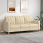 Preview: ARDEBO.de - 3-Sitzer-Sofa Creme 180 cm Stoff