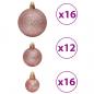 Preview: Weihnachtskugeln 100 Stk. Rosa und Rose 3 / 4 / 6 cm