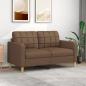 Preview: ARDEBO.de - 2-Sitzer-Sofa Braun 140 cm Stoff