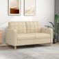 Preview: ARDEBO.de - 2-Sitzer-Sofa Creme 140 cm Stoff