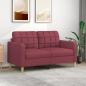 Preview: ARDEBO.de - 2-Sitzer-Sofa Weinrot 140 cm Stoff