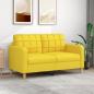 Preview: ARDEBO.de - 2-Sitzer-Sofa Hellgelb 140 cm Stoff