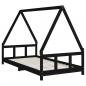 Preview: Kinderbett Schwarz 90x190 cm Massivholz Kiefer