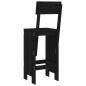 Preview: Barhocker 2 Stk. Schwarz 40x48,5x115,5cm Massivholz Kiefer