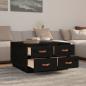 Preview: Couchtisch Schwarz 80x80x45 cm Massivholz Kiefer