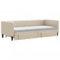 Preview: Tagesbett Ausziehbar mit Schubladen Creme 80x200 cm Stoff