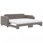 Preview: Tagesbett Ausziehbar mit Matratzen Taupe 80x200 cm Stoff