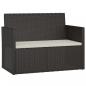 Preview: 4-tlg. Garten-Lounge-Set mit Kissen Poly Rattan Schwarz