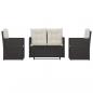 Preview: 4-tlg. Garten-Lounge-Set mit Kissen Poly Rattan Schwarz