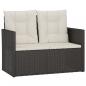 Preview: 4-tlg. Garten-Lounge-Set mit Kissen Poly Rattan Schwarz