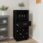 Preview: Weinregal Schwarz 45x34x100 cm Massivholz Kiefer