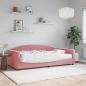 Preview: ARDEBO.de - Tagesbett mit Matratze Rosa 100x200 cm Samt