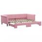 Preview: Tagesbett Ausziehbar Rosa 90x200 cm Samt