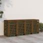 Preview: Mülltonnenbox für 4 Tonnen Honigbraun Massivholz Kiefer