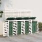 Preview: ARDEBO.de - Mülltonnenbox für 4 Tonnen Weiß Massivholz Kiefer