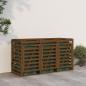 Preview: Mülltonnenbox für 3 Tonnen Honigbraun Massivholz Kiefer