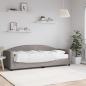 Preview: ARDEBO.de - Tagesbett mit Matratze Taupe 80x200 cm Stoff