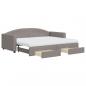 Preview: Tagesbett Ausziehbar mit Schubladen Taupe 90x200 cm Stoff