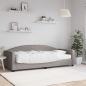 Preview: ARDEBO.de - Tagesbett mit Matratze Taupe 90x200 cm Stoff