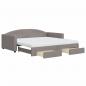 Preview: Tagesbett Ausziehbar mit Schubladen Taupe 100x200 cm Stoff