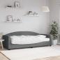 Preview: ARDEBO.de - Tagesbett mit Matratze Dunkelgrau 90x200 cm Stoff