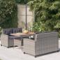 Preview: ARDEBO.de - 3-tlg. Garten-Essgruppe Poly Rattan & Massivholz Akazie