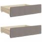 Preview: Tagesbett Ausziehbar mit Schubladen Taupe 100x200 cm Stoff