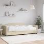 Preview: ARDEBO.de - Tagesbett mit Matratze Creme 100x200 cm Stoff