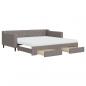 Preview: Tagesbett Ausziehbar mit Schubladen Taupe 100x200 cm Stoff