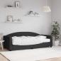 Preview: ARDEBO.de - Tagesbett mit Matratze Schwarz 90x190 cm Stoff