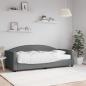 Preview: ARDEBO.de - Tagesbett mit Matratze Dunkelgrau 90x190 cm Stoff