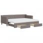 Preview: Tagesbett Ausziehbar mit Schubladen Taupe 80x200 cm Stoff