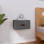 Preview: ARDEBO.de - Wand-Nachttisch Grau 40x29,5x22 cm