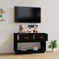 Preview: TV-Schrank Schwarz 90x40x60 cm Massivholz Kiefer