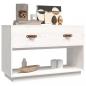 Preview: TV-Schrank Weiß 90x40x60 cm Massivholz Kiefer