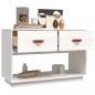 Preview: TV-Schrank Weiß 90x40x60 cm Massivholz Kiefer