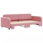 Preview: Tagesbett Ausziehbar Rosa 90x200 cm Samt