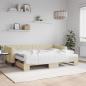 Preview: ARDEBO.de - Tagesbett Ausziehbar mit Matratzen Creme 80x200 cm Stoff